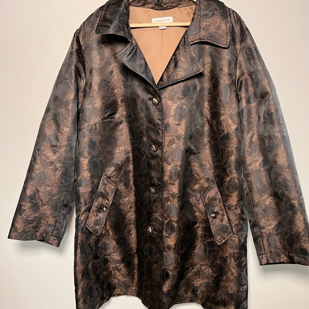 Coldwater Creek Women's Black and Brown Trench Coat‎